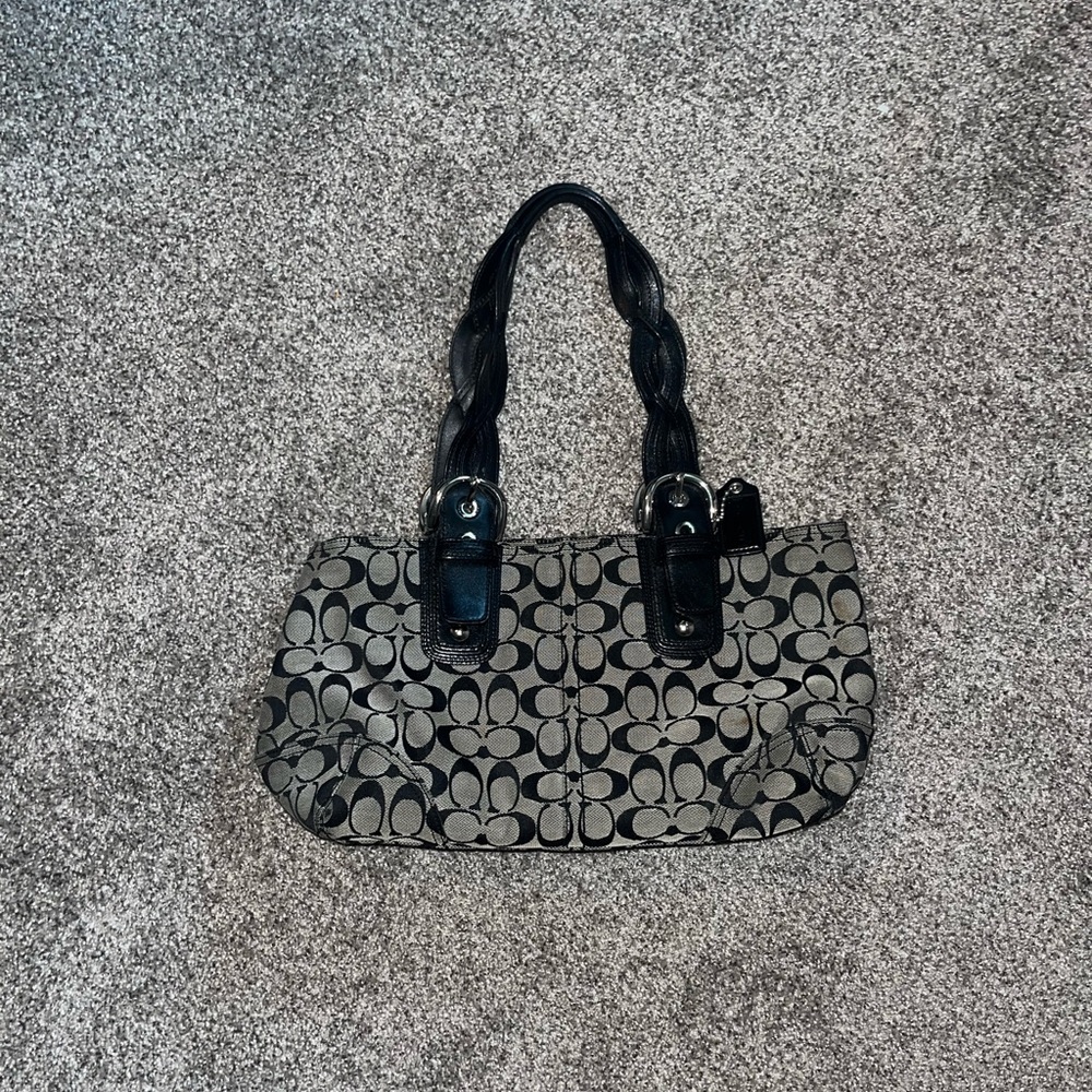 Coach Black and Gray Shoulder Bag